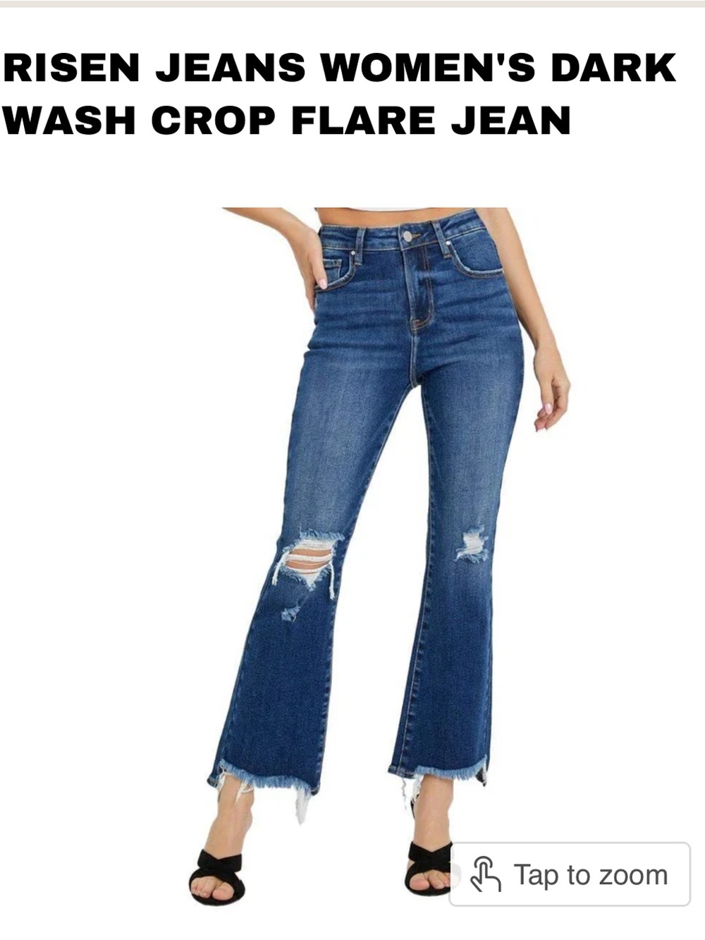 💥💥Risen High-Rise Dark Blue Crop Flare Jeans🔥🔥🔥🔥🔥